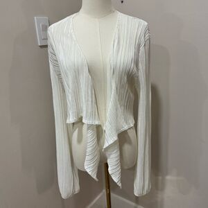 Julia by Love‎ J open front ribbed white cardigan XL